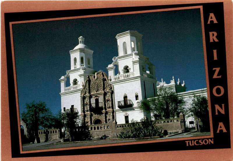 Postcard of San Xavier del Baca mission in Arizona.