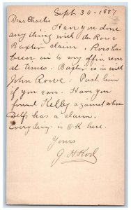 1887 G.H. Koch Baxter Message Davenport IA Hand Cancel Omaha NE Postcard 