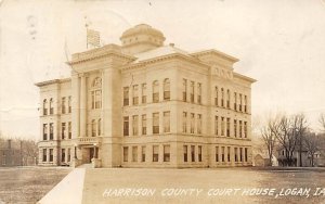 Harrison County Court House  Real Photo Logan, Iowa USA