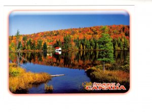 Large 5 X 7 inch, Images of Canada, Chalet on the Lake in Autumn