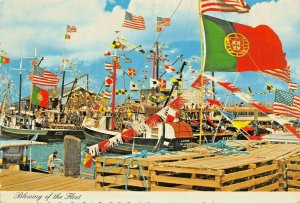 BLESSING OF THE FLEET-BOATS-FLAGS-PENNANT-VERY COLORFUL POSTCARD