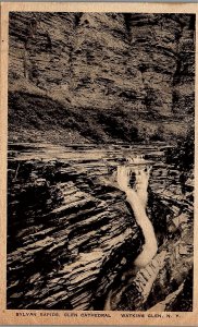 1930s WATKINS GLEN NEW YORK SYLVAN RAPIDS GLEN CATHEDRAL POSTCARD 26-188