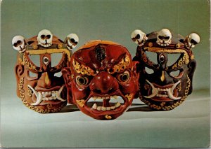 Painted Paper Mache Masks Bhutan Deities Smithsonian Museum Postcard 