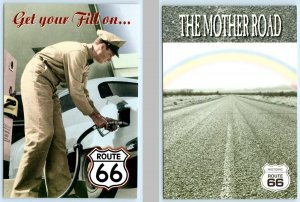 2 Modern Postcards ROUTE 66 Get Your Fill Gas Station ~ THE MOTHER ROAD 4x6