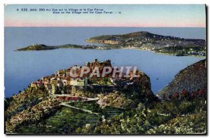 Old Postcard View Of The Eze Village and Cap Ferrat