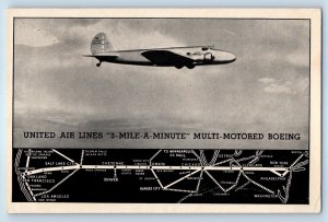 United Air Lines Multi Colored Boeing Century Of Progress Chicago Postcard