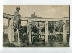 3133189 GERMANY KARLSRUHE Stephansbrunnen Vintage postcard