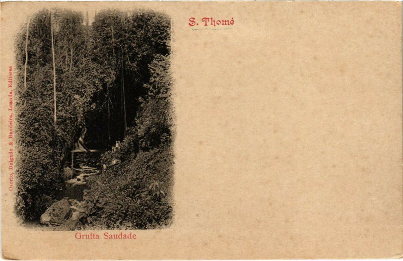 PC CPA ANGOLA, S. THOMÉ, GRUTTA SAUDADE, VINTAGE POSTCARD (b20874)