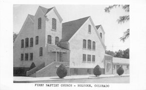 H83/ Holyoke Colorado Postcard c1940s First Baptist Church Building 126
