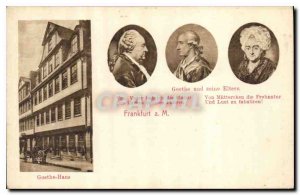 Postcard Old Goethe and seine Eltern Goethe House Frankfurt