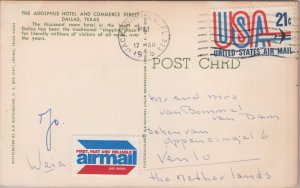 USA Texas Dallas The Adolphus Hotel and Commerce Street Vintage Postcard C213