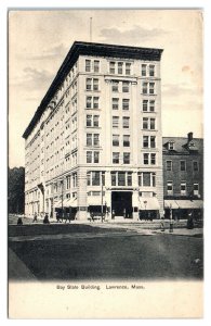 Early 1900s Bay State Building, Lawrence, MA Postcard *5Q30