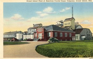 Postcard Early View of Grand Island Plant of American Crystal Sugar Co.. MI. K1