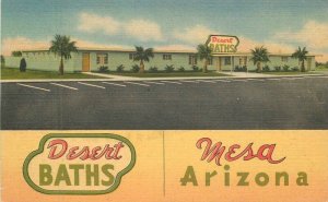 Arizona Mesa Desert Baths roadside linen Nationwide Postcard 22-9327