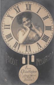 BG20093 woman in clock new year neujahr   germany