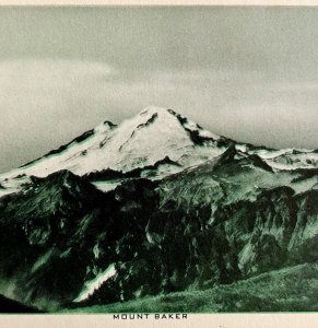 Mount Baker Postcard Mountain Landscape Unposted Washington 1930-40s PCBG3A