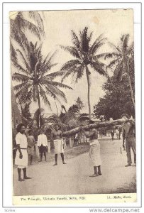 Native man with log on shoulder , The Triangle, Victoria Parade, SUVA , Fiji ...