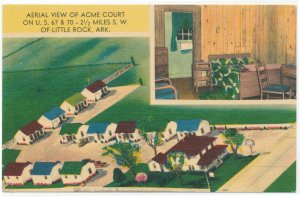 Aerial View Of Acme Court US 67 70 Little Rock Arkansas Bird's Eye View Postcard