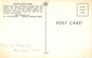 Calexico California Hollie's Fiesta Motel Vintage Postcard JA455748