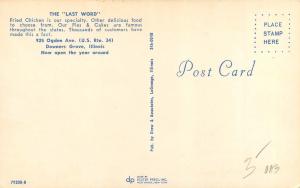 The Last Word Restaurant Fried Chicken Downers Grove Illinois IL  Postcard