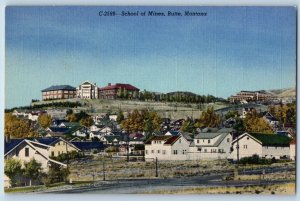 Butte Montana MT Postcard School Of Mines Exterior Scene Vintage Unposted