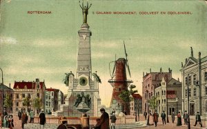 Netherlands Rotterdam Caland Monument Coolvest Coolsingel Vintage Postcard 08.50