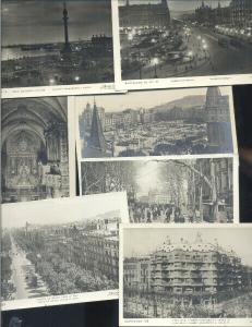 RPPC BARCELONA SPAIN DOWNTOWN STREET SCENE POSTCARD LOT OF 7 POSTCARDS