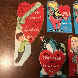 13 Vintage Kiddie Valentines - 1960s - Lots Of Glitz! - Penguins, Other Cuties