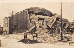 Santa Barbara California Earthquake Potter Theatre Real Photo PC AA67707