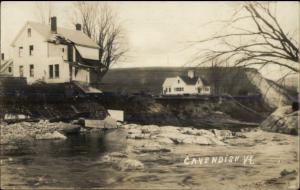 Cavendish VT Flood Damage c1920s Real Photo Postcard #2