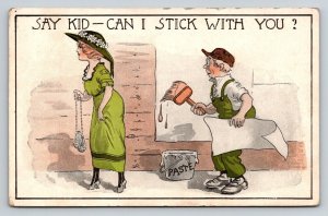 1910  Say Kid Can I Stick With You   Romance Couple  Postcard
