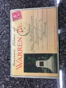 Warren Pennsylvania City Scene Souvenir Folder Antique Postcard K87643