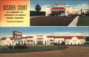 Camden Tennessee TN Wismer Court Motel Route 70 Vintage Linen Postcard