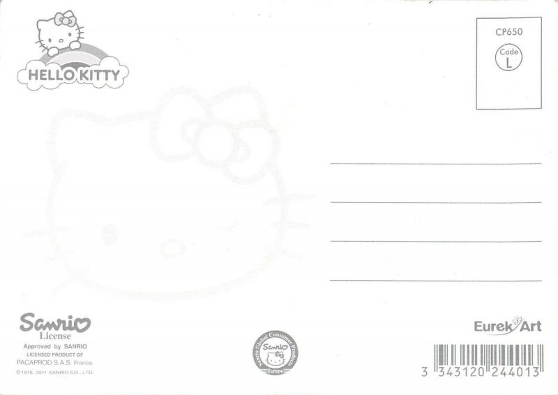 Hello Kitty postcard teddy bear