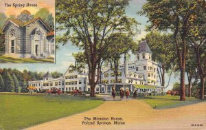 The Mansion House Poland Springs Maine linen postcard