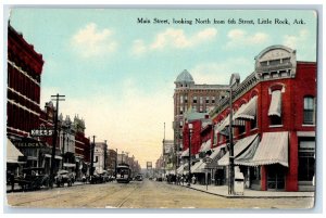 Little Rock Arkansas Postcard Main Street Looking North 6th Street c1910 Vintage