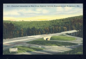 Birmingham-Montgomery, Alabama/AL Postcard, Cloverleaf Intersection On Highway