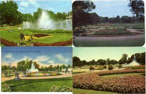 (4 cards) Garfield Park - Flower Gardens - Indianapolis IN, Indiana