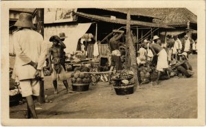 PC CPA real photo market scene INDONESIA (a15269)