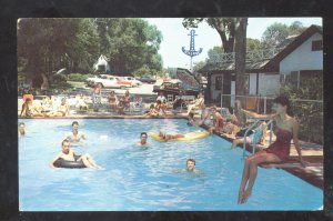 BRANSON MISSOURI ANCHOR VILLAGE MOTEL SWIMMING POOL CARS ADVERTISING POSTCARD