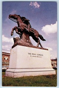 c1950 Pony Express Memorial Carried Mails Saint Joseph Missouri Vintage Postcard