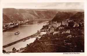 BG34603 st goar and ruine rheinfels am rhein ship real photo  germany