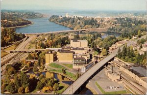 Tumwater WA Olympia Brewing Company Brewery Birdseye 1970s Vintage Postcard H24