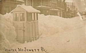 Mt Jewett PA Winter Snow Fresh Popcorn Real Photo Postcard