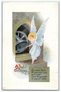 Columbia Missouri MO Postcard Christmas Angel Ringing Bell 1920 Posted Antique