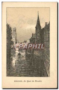 Belgium - Belgien - Belgium - Bruges - Bruges - The Quai du Rosaire - Old Pos...