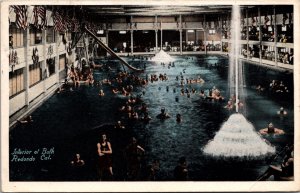 Postcard Interior of Bath House in Redondo, California