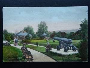 Devon TIVERTON PARK shows Pavilion, Bandstand & Cannon c1904 Postcard by Frith