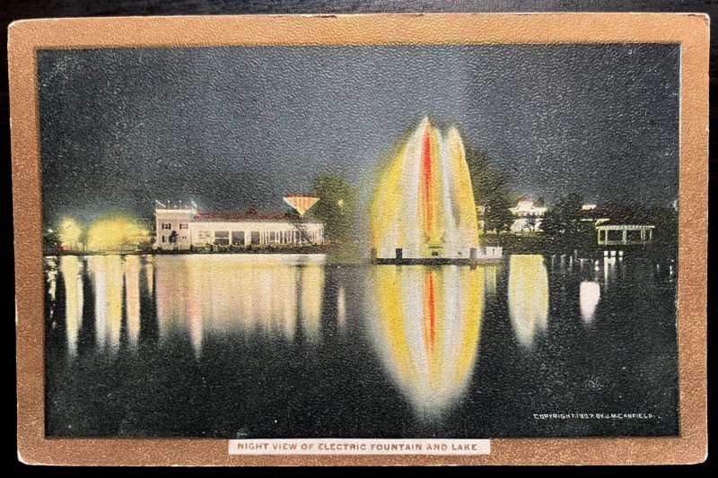 Vintage Postcard 1907-1915 Electric Fountain Willow Grove Amusement Park, PA