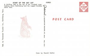 Vintage Postcard Start of the Sky Lift Mt. Crockett Gatlinburg Tennessee